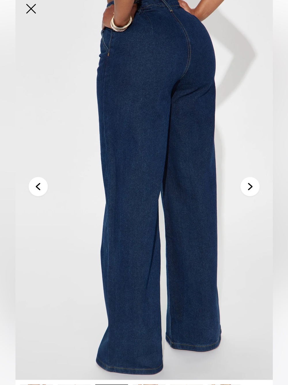 Fashion Nova Dark Blue Wide-Leg Denim and jacket set - Picture 5 of 8